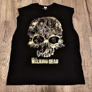 AMC The Walking Dead Sleeveless Black Skull Zombie T-Shirt Men’s XL Darrell Rick